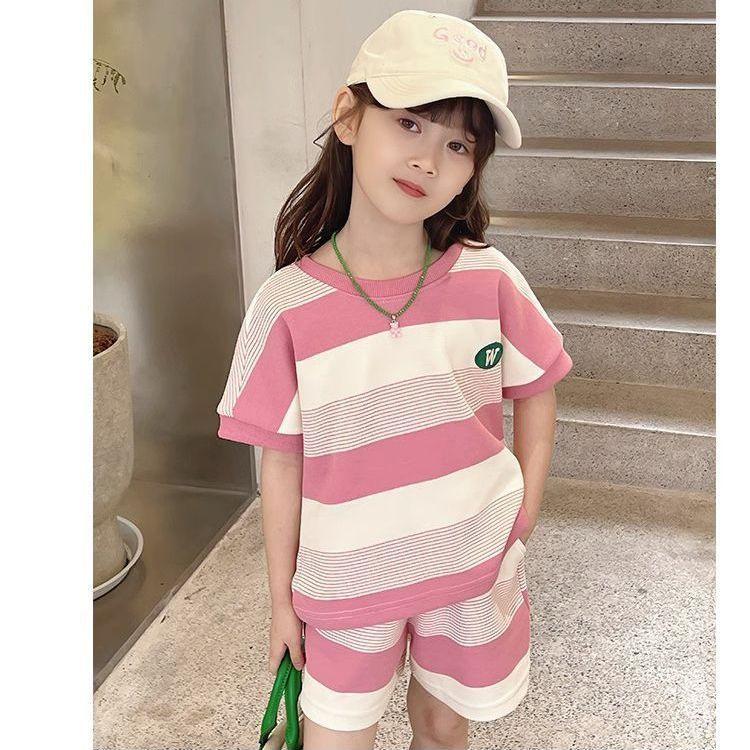 Cute Girls Summer Fashion Short Sleeve Two Piece Set Stylish Baby Casual Outfit