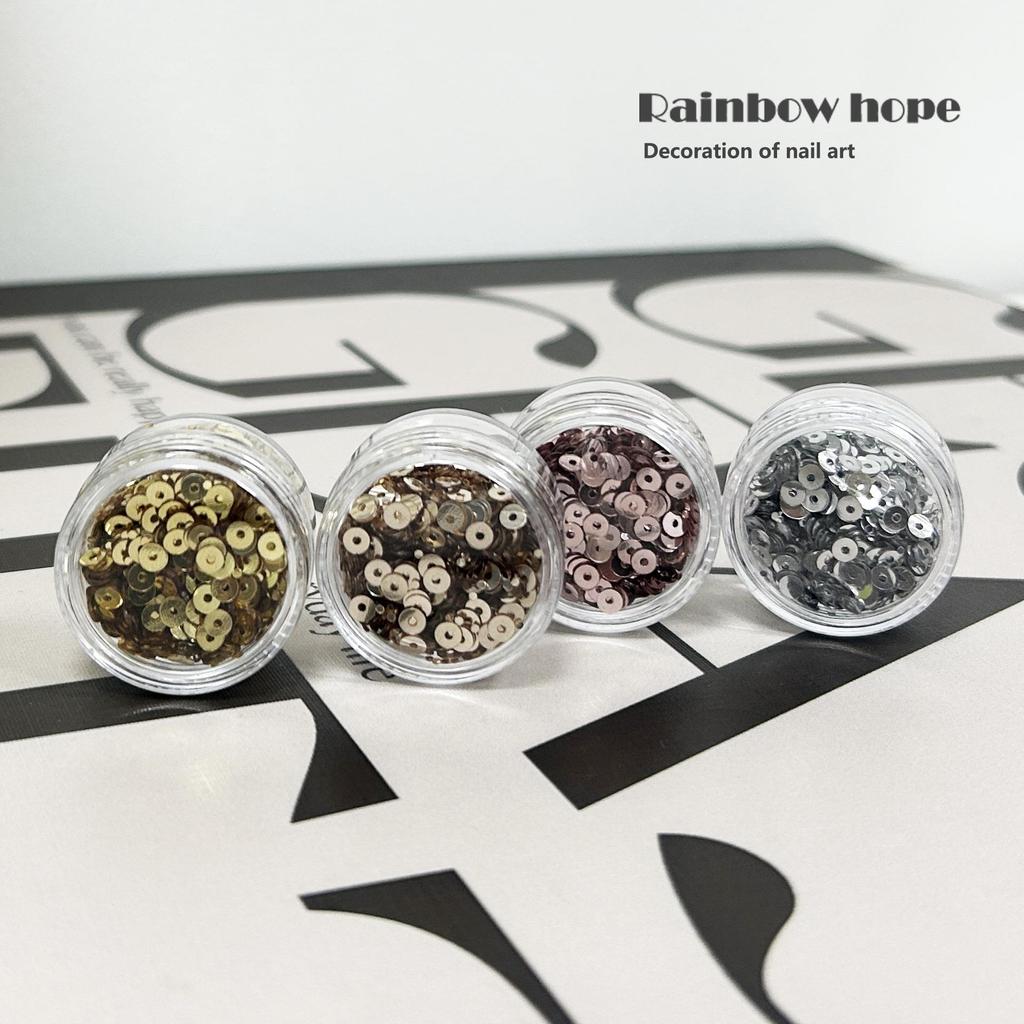 Metallic Copper Coin Nail Sequins - Super Flash Mirror Effect DIY Nail Art Accessories