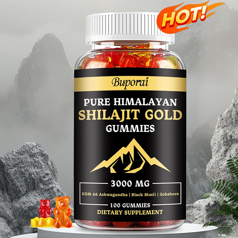 Pure Himalayan Shiraji Gummies, Rich In Fulvic Acid and Other Trace Elements, 3000 Mg Per Serving, Organic, Suitable for Both Men and Women.