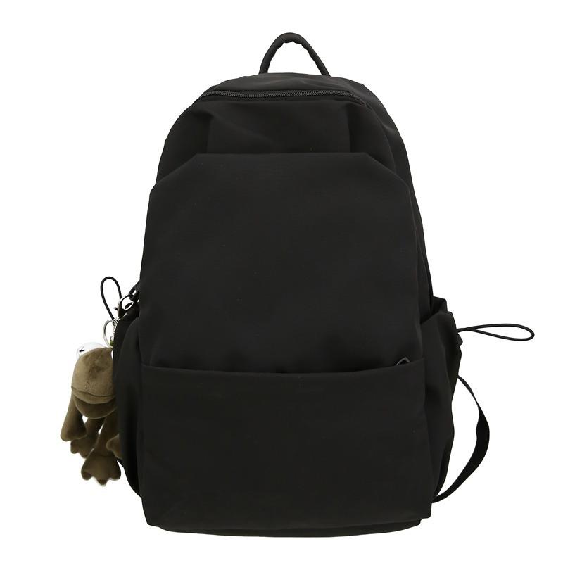 Sac d'école nouveau sac d'école style collège couleur unie grande capacité sac à dos étudiante simple sac à dos femme