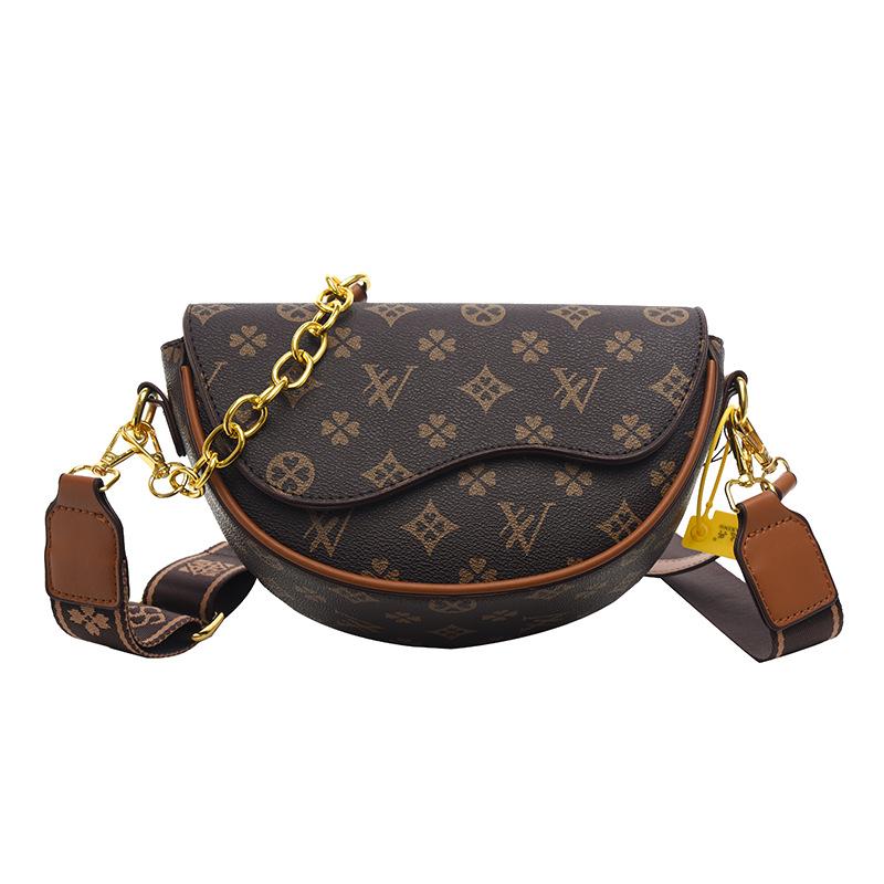 Advanced texture saddle bag 2026 summer new printed women's bag casual single shoulder diagonal cross bag fashionable niche bag