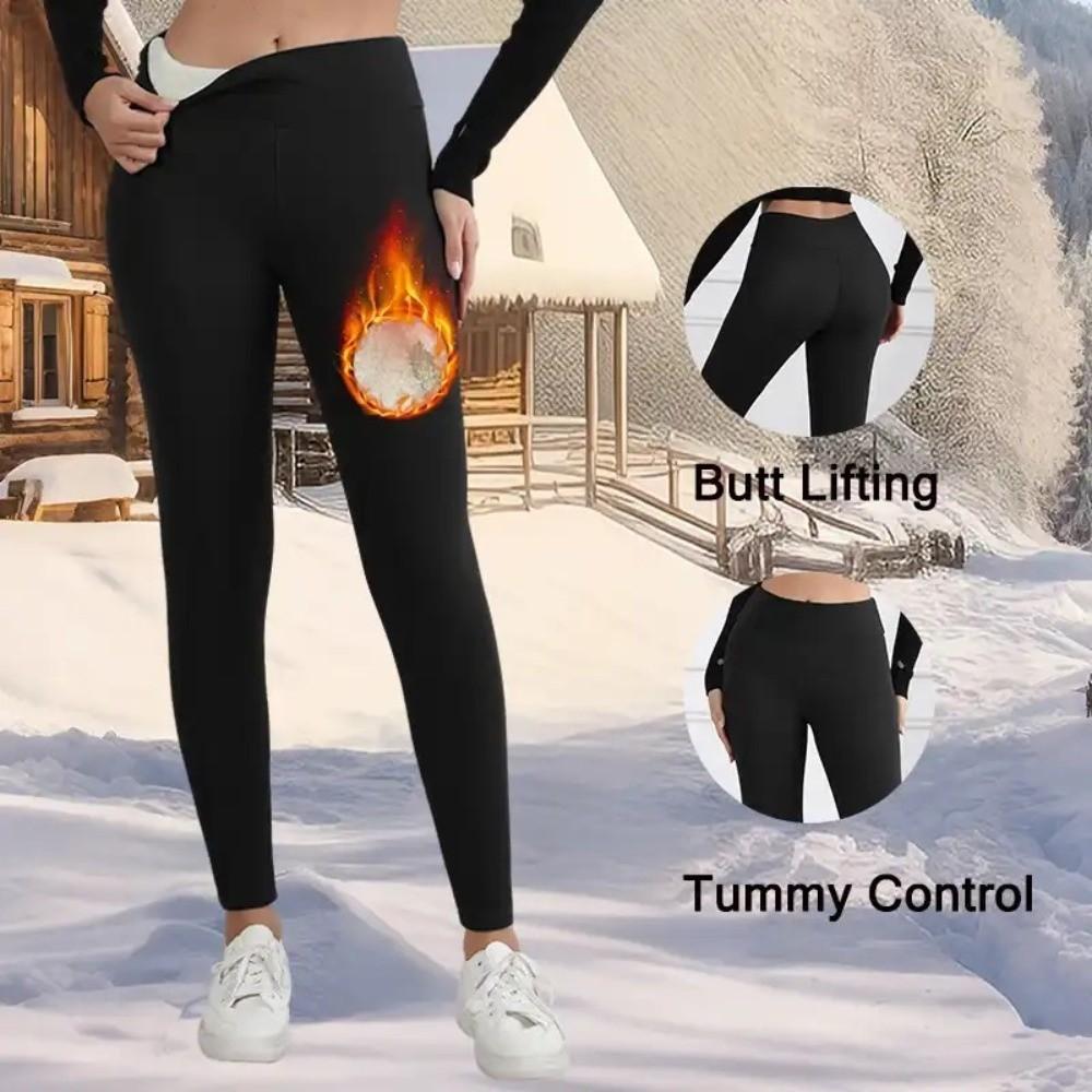 Prevent Cold Velvet Tights Elastic Warm Yoga Pilates Pants Comfortable Fleece Leggings  Women Wear