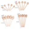 24pcs Wooden Honey Stick Honey Dipper Party Supply Wood Honey Spoon Stick For Honey Jar Long Handle Mixing Stick Cuchara Miel