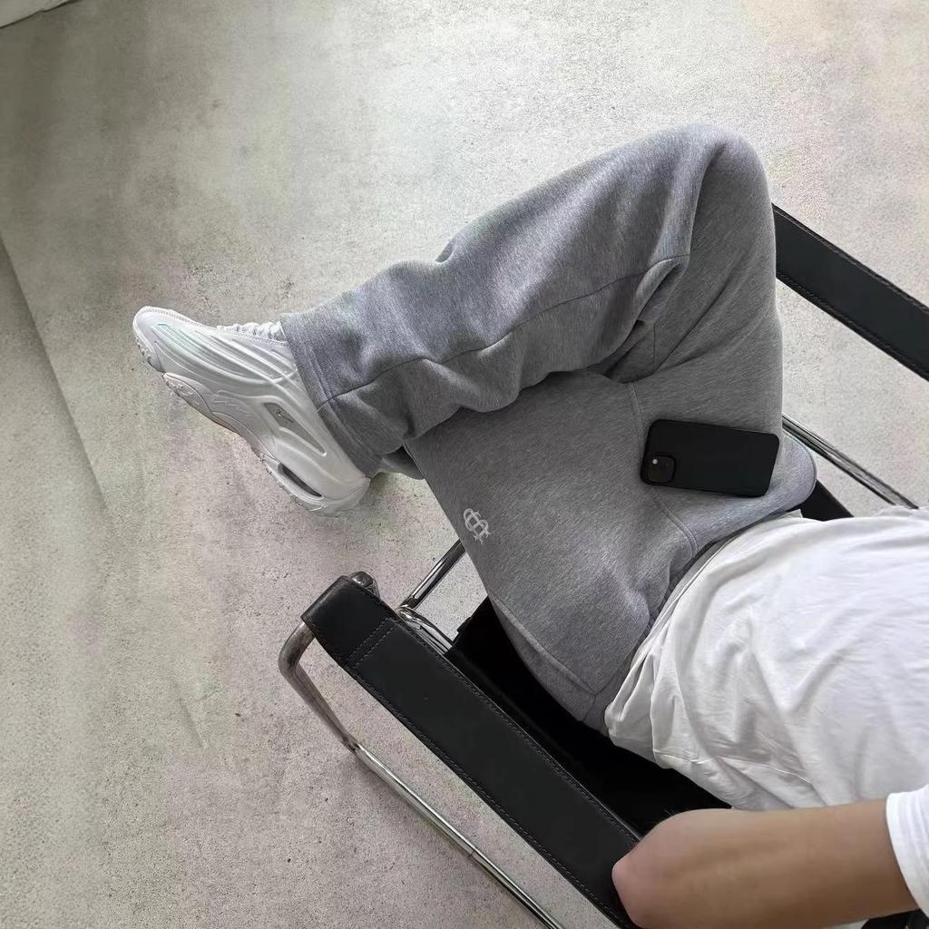 Cross-Border Trendy Unisex Embroidered Zipper Fleece Sweatpants