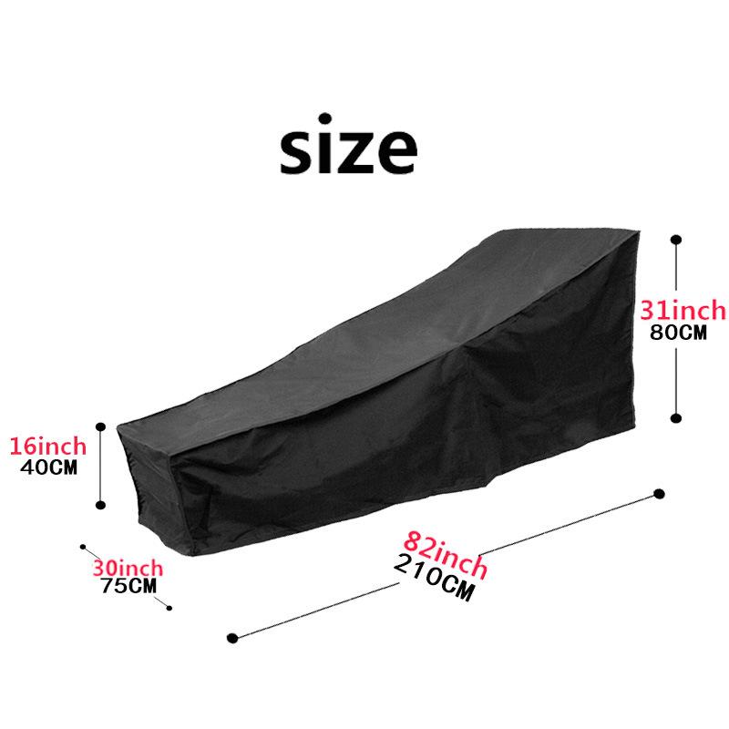 Dustproof, Waterproof, and Sunproof Furniture Lounge Chair Cover Sunlounger Cover Outdoor Beach Chair Cover Outdoor Lounge Chair Uv Protection Cover чёрный