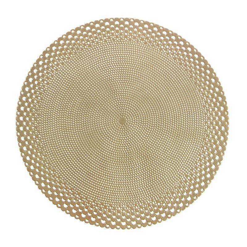 PVC Dining Coaster Set Decorative Table Mat PVC Bronzing Kitchen Supplies Antislip For Restaurant Pure Color Western Food CushionTable Decoration Mat