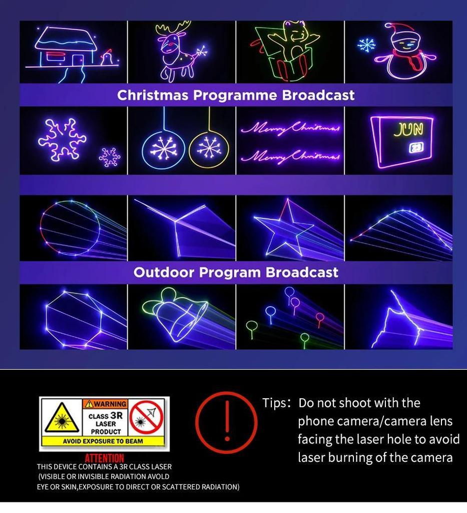 RGB Animation 1W 2W 3W 4W 5W Beam Scanner Stage Laser Light Bluetooth Control Projector DJ Disco Bar Club Party Dance Wedding