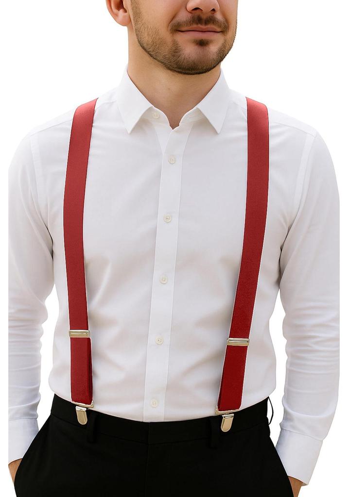 Y-Shaped Adjustable Elastic Suspenders with Strong Clips for Parties