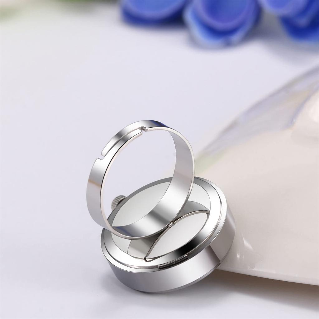 Ring Watch, Women's, Free Size, 3ATM Waterproof, Roman Analog, Fashion Accessory, Silver