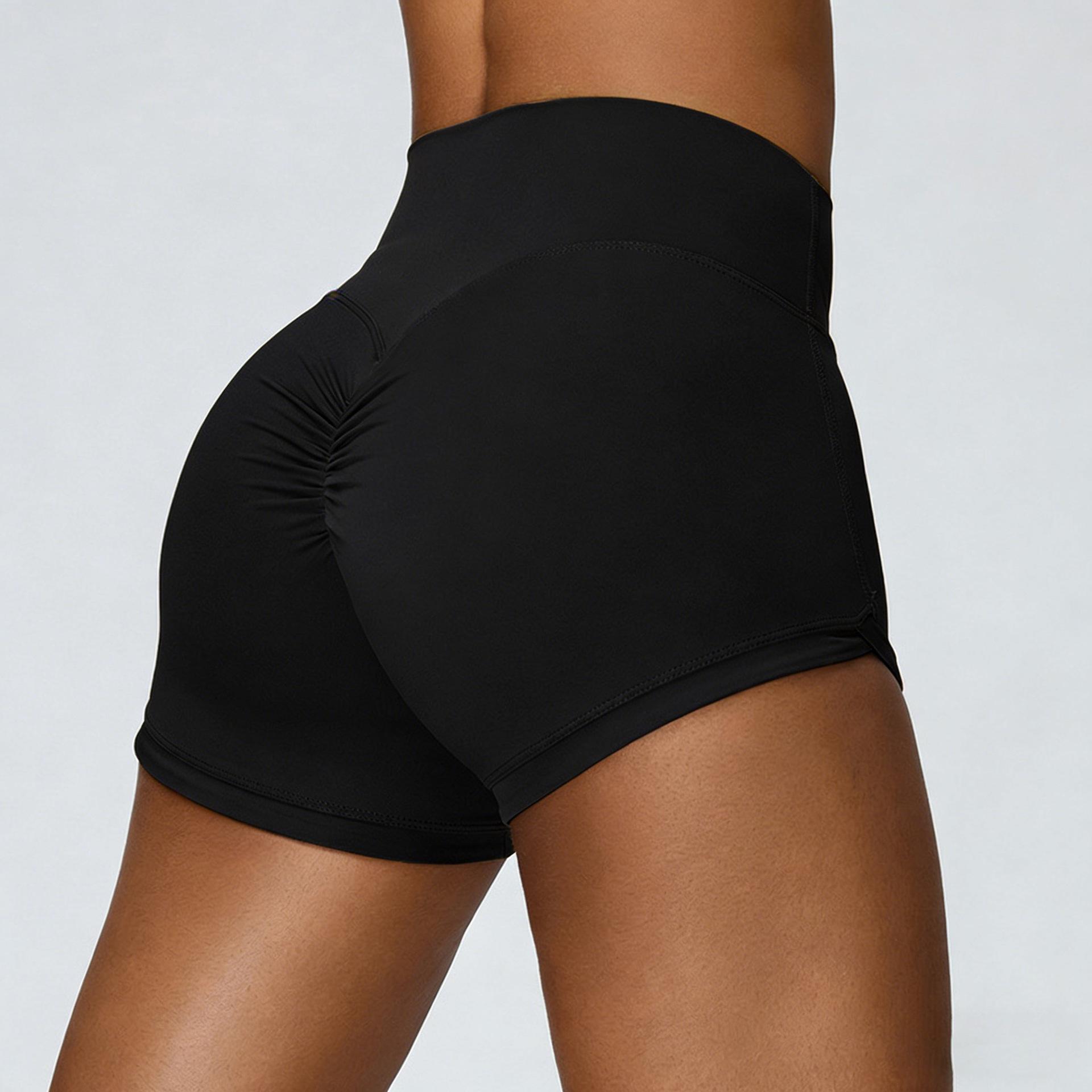

European and American Nude Feel Peach Butt Lift Women s Tummy Control Yoga Shorts Small