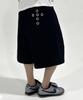 FUZZY SCAN Cross Eyelet Bermuda Pants Melange