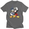 Mickey Mouse Donald Duck Minnie T Shirt for Men Pure Cotton Tshirt Graphic Tee Short Sleeve T-shirts Fitted Clothing Merch