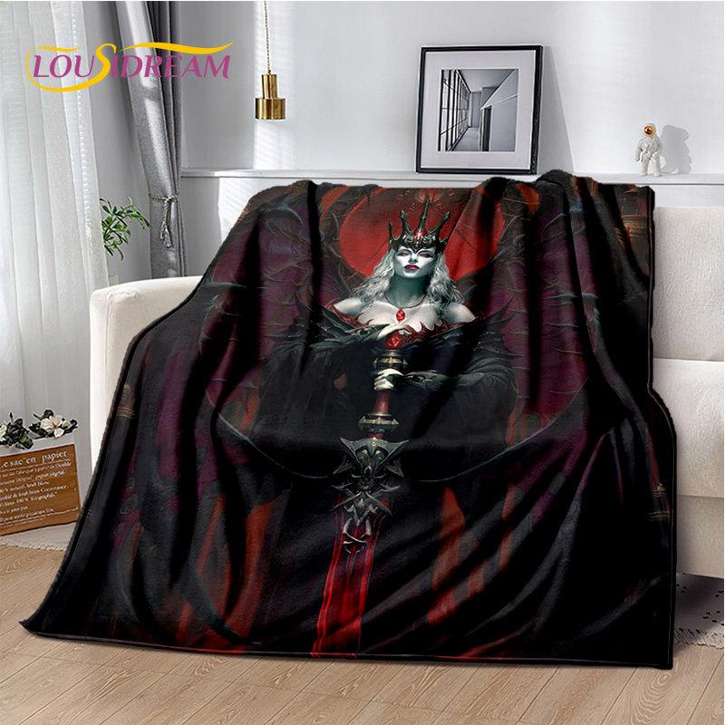 Koc 3D Diablo Gra Gamer Kreskówka Miękki Pluszowy, Koc Flanelowy Koc Narzuta na Salon Sypialnię Łóżko Sofa Piknik Okrycie Dzieci