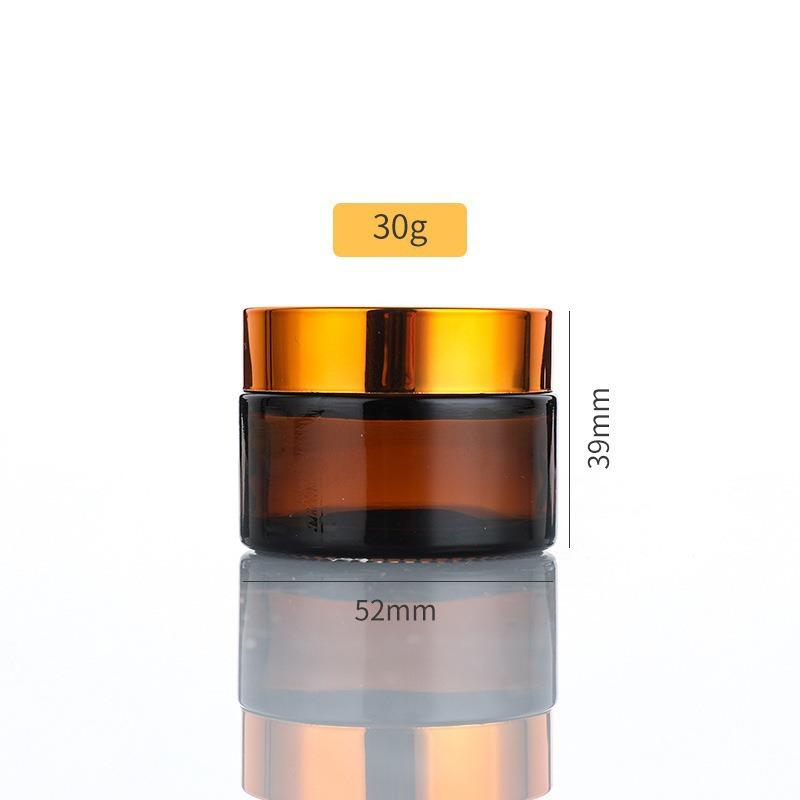 Braunes Glasauge und Gesichtscreme-Tiegel - Lichtgeschützt, Versiegelt, Verdickter Hautpflegebehälter.