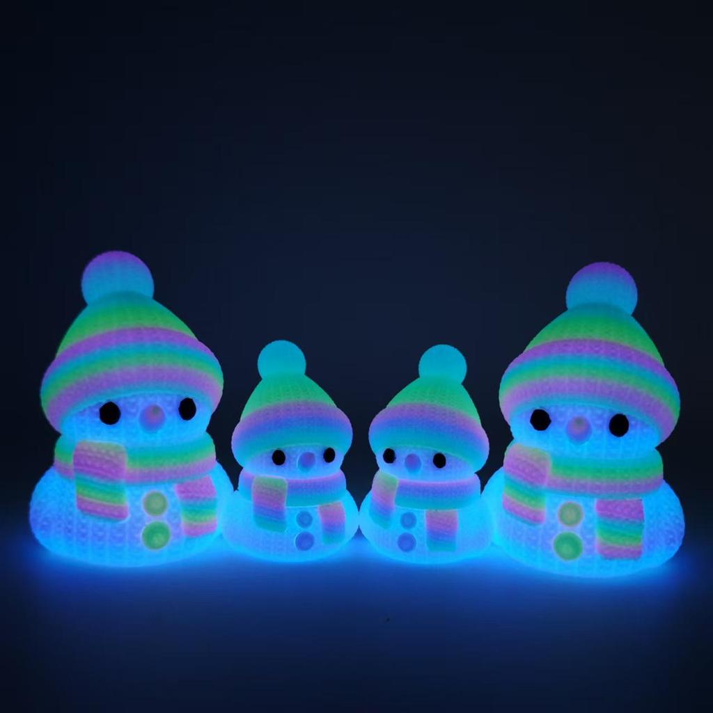 Luminous 3D Printed Knit Snowman Ornament Doll