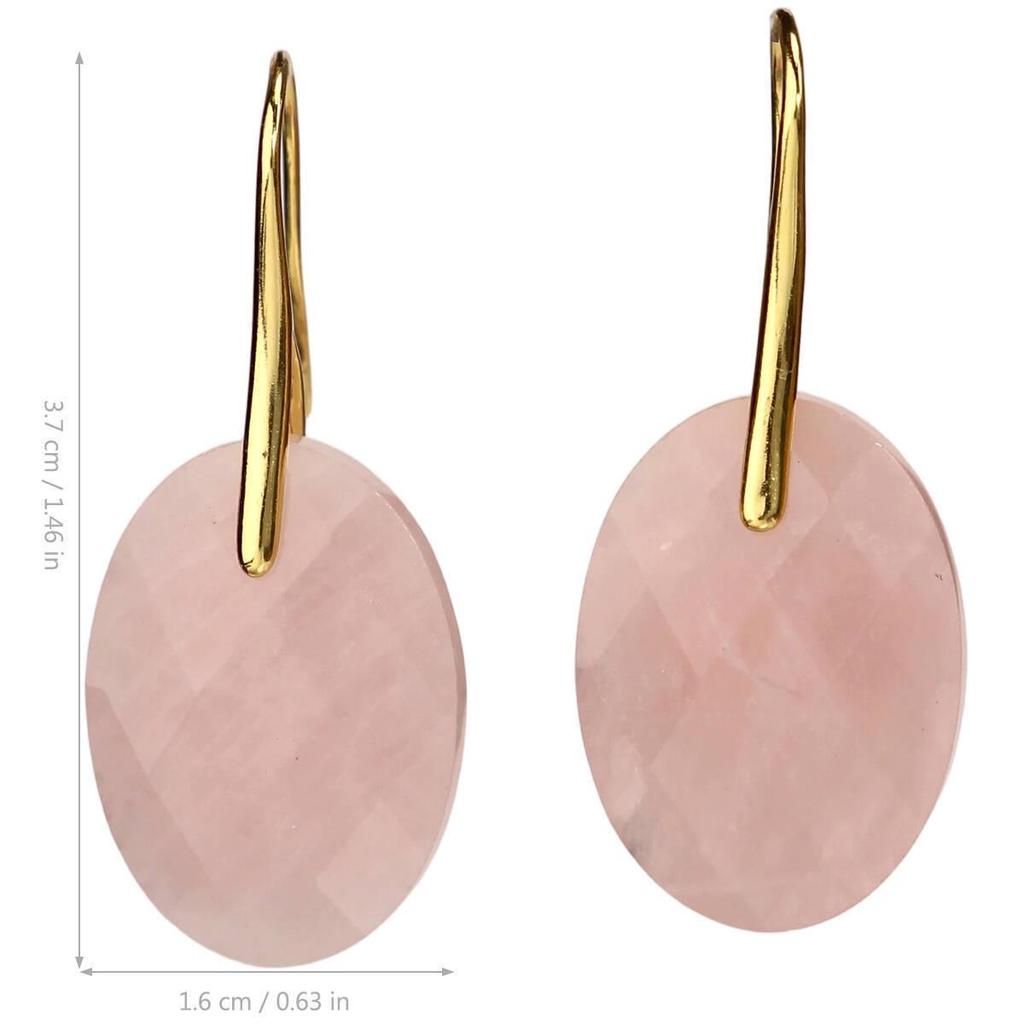 Elegant Pink Crystal Pendant Earrings: European & American Style, Light Luxury with Natural Stone Drops