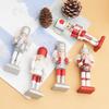 5Pcs/Set Wood Nutcracker Puppet Ornament with Hanging Rope Multiple Style Nutcracker Soldier Pendant Classic Glitter