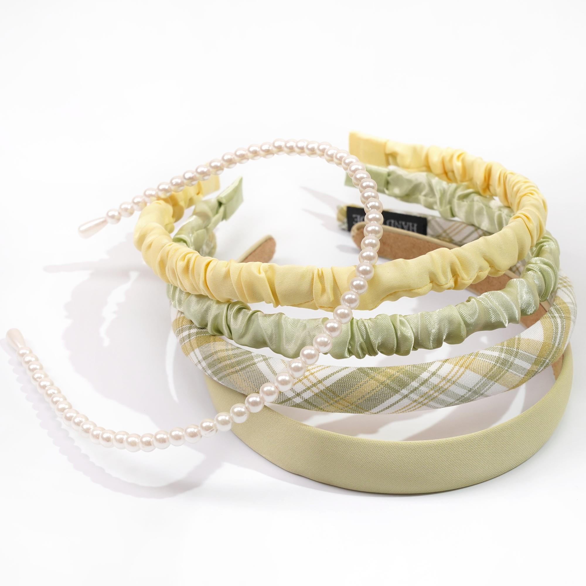 

5 шт./набор Элегантные повязки на голову Широкополые обручи для волос Декоративные украшения из искусственного жемчуга Модные аксессуары для волос для женщин и девушек