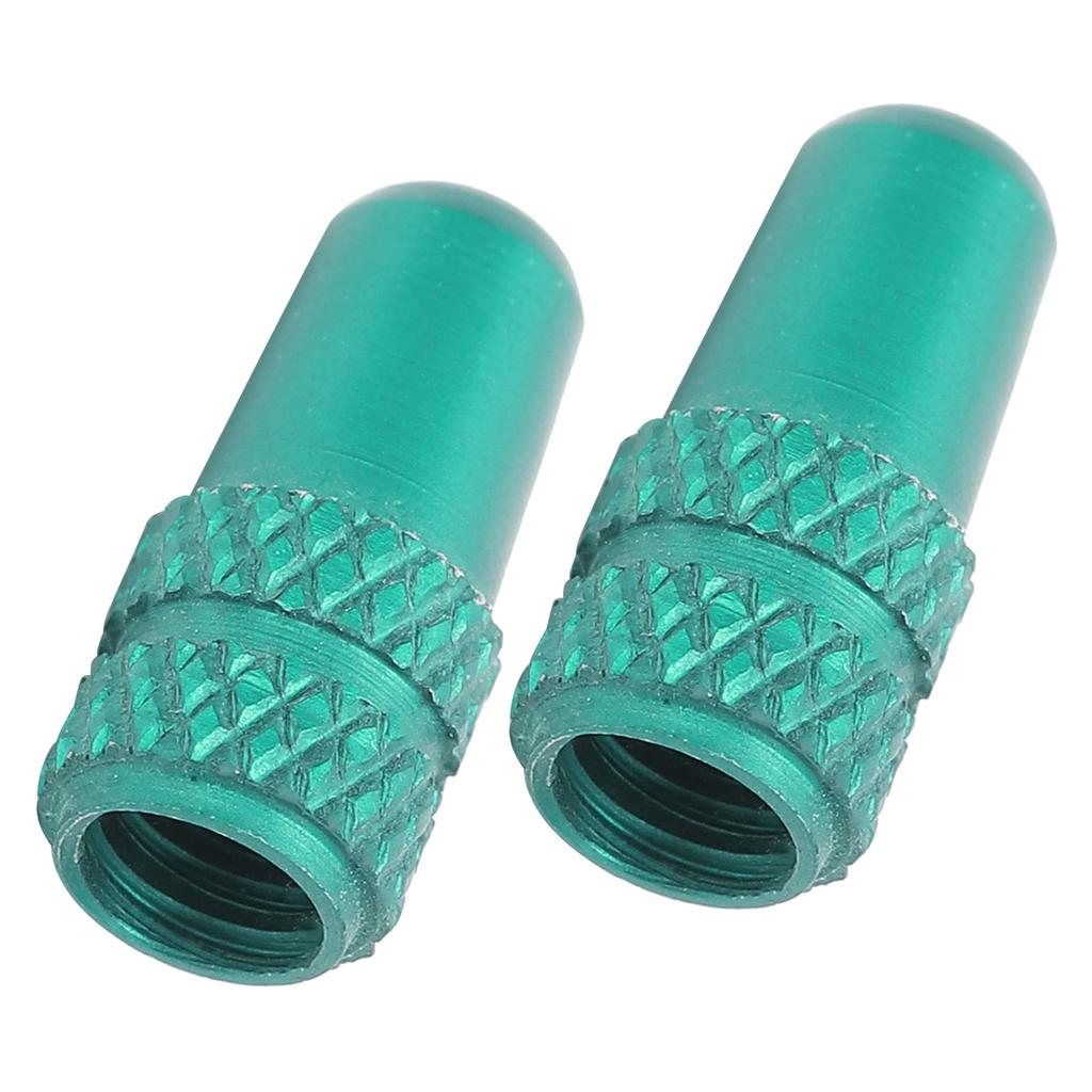 2pcs Presta Valve Caps Aluminium Alloy Presta Cycling Valve Dust Covers Bicycle Tire CapsGreen