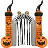 Nafukovací Halloweenový oblouk, Design dýně, LED diody, Kolíky, Polyester