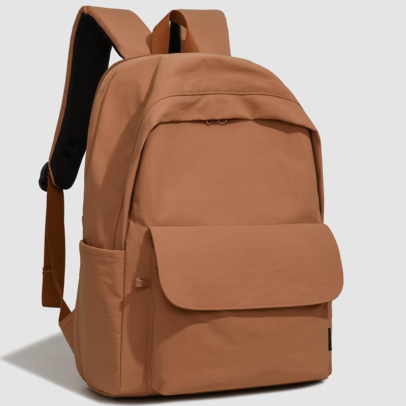 Solid Color Men's And Women's Backpack Student Large Capacity Schoolbag