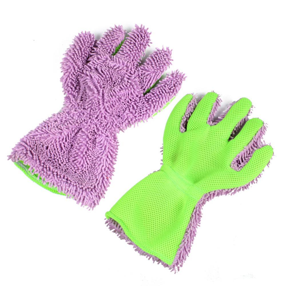 Waterproof Car Wash Gloves Anti-scratch Coral Fleece Car Cleaning Towels Thick Double-sided Car Cleaning Glove for Car Washing