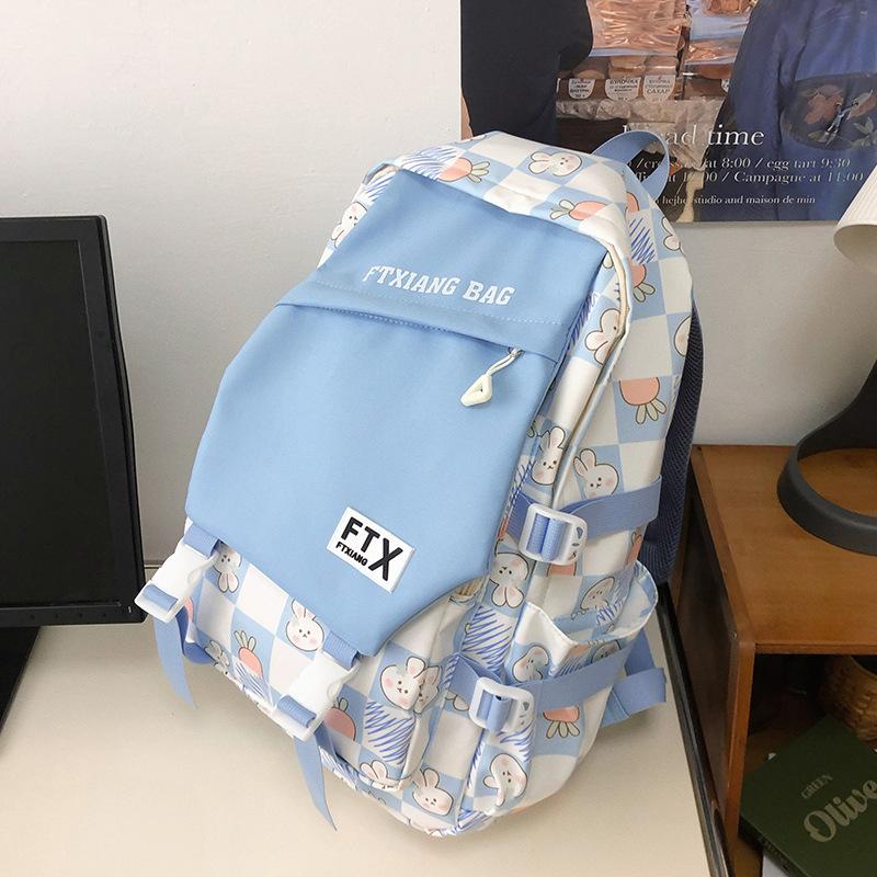 School Bag Elementary School Girl Junior High School Student High School Student College Student Cute Backpack Contrast Color Backpack