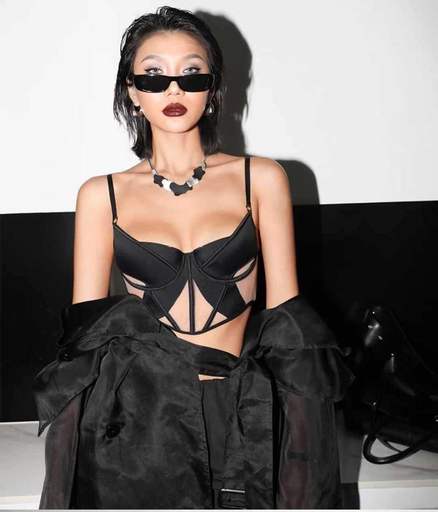 Sexy French Mesh Cotton Lingerie Set: Slimming Supportive Bra for Large Bust