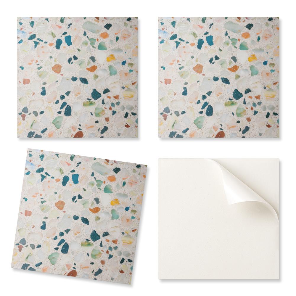Package of Vinyl Tiles with a Motif for the Kitchen Stone Mosaic Pattern 4X50X50 Cm