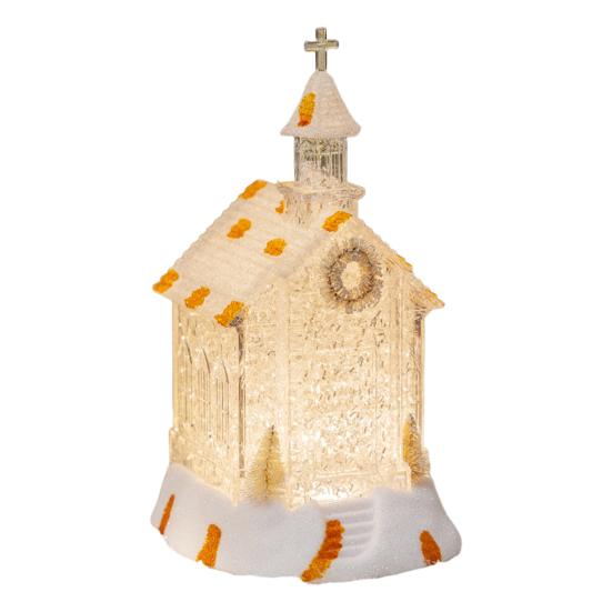 Christmas House Night Light Plastic Church Cottage Decor with LED Glow Decorative Holiday Lighting for Indoor Outdoor Holiday Display