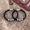Personalized Norse Viking Runes Amulet Bracelet Leather Wristband With Futhark Rune Bead In Your Choice Viking Jewelry