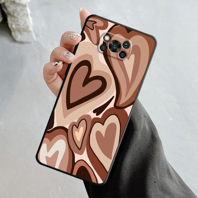 Pouzdro pro Xiaomi Poco X3 Nfc X4pro M3 C40 pro Mi 12 11 10 10t 8 Note10 Lite 11ultra 11t F1 Fashion Brown Love Wood Grain Texture