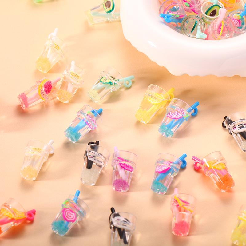 Mini Luminous Fruit Straw Cup Keychain Pendant - Cute Jewelry Accessory