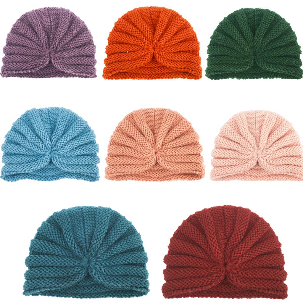 2022 New Autumn/Winter Warm Knitted Baby & Children's Wool Turban Hat