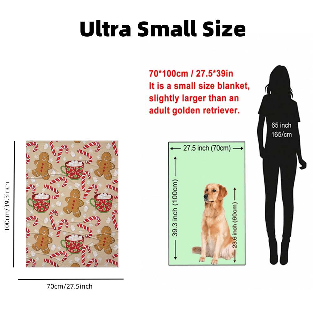 Зимнее имбирное одеяло Плед Легкий Фланелевый Плюшевый Пушистый Подарок для Дивана Кровати Гостиной Путешествий Офиса Рождество 75*100cm