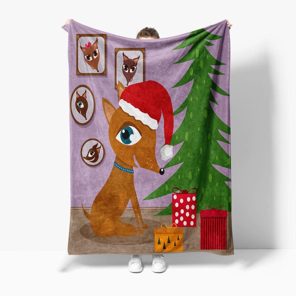 Cute Dog Throw Blanket Soft Cozy Pet Animal Lover Gift Home Decor Warm Fluffy Bedspread Living Room Dorm Room Gift