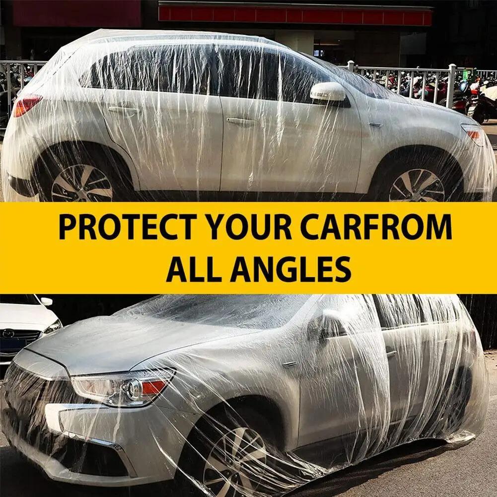 Disposable Transparent Car Clothing Cover Dustproof Rainproof Transparent Paint Dustproof Plastic PE Film Rainproof Car Cover