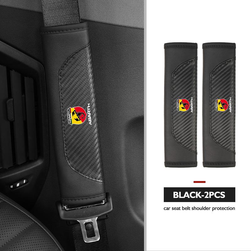For Abarth Car Seat Shoulder Belt Cover Safety Belt Protector Pad Auto Interior Accessories FIAT 500 Doblo Tipo FR Panda Argo