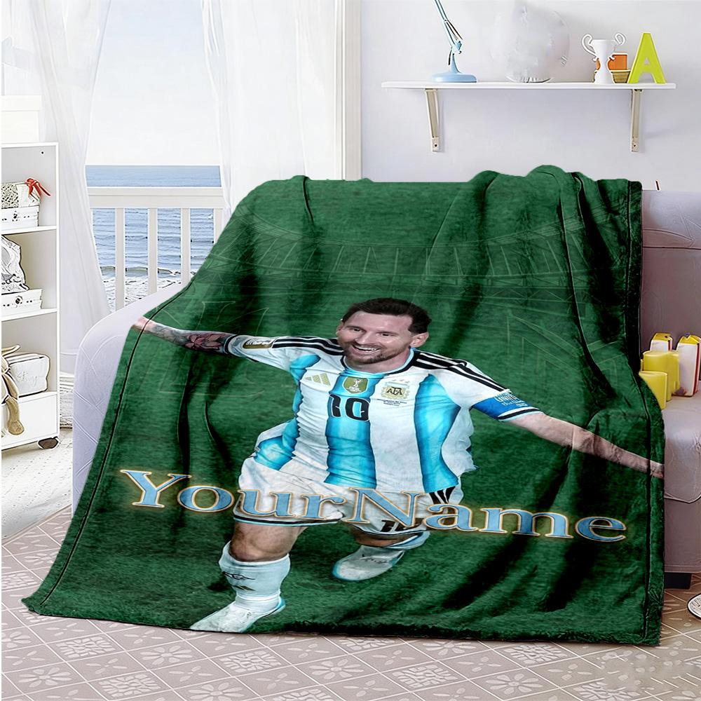 Messi 18 Personalized Name Blanket Cozy Customizable Blanket Comfortable Great for Nap Chair Picnics Home Decor Ideal for All Seasons