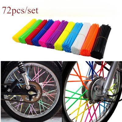 72pcs 24cm Universal Dirt Bike Spoke Covers Motorcycle Wheel Rim Spoke Wrap Kit Skins Protector Cover for Motocross Accessories