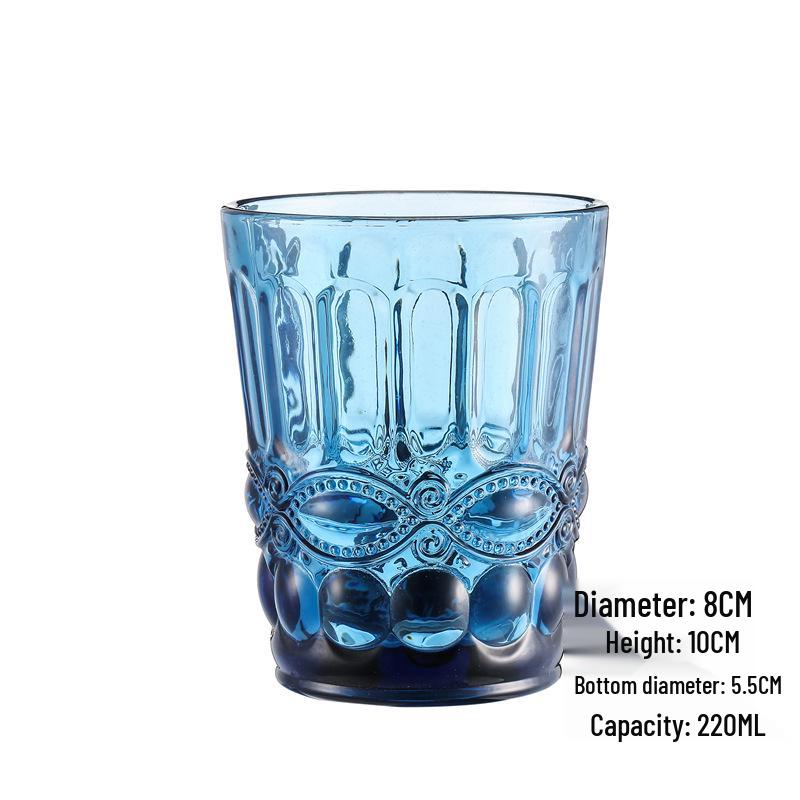 Embossed Glass Tumbler: Versatile Cup for Mouthwash, Juice, Milk, or Beer