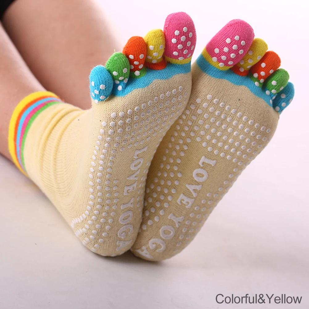 1Pair Grip Socks for Women, Non Slip Pilates Yoga Socks with Double Stripes Non Slip Socks for Workout, Ballet, Athletic Socks