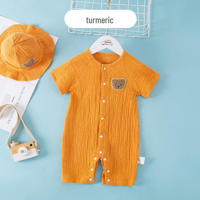 Baby Kurzarm Sommer Pyjama - Reine Baumwollgaze Baby Strampler