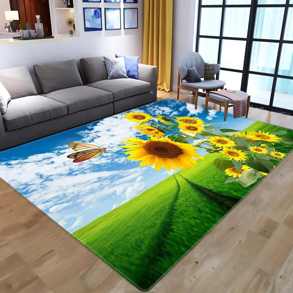 Dreamy Purple Butterfly Pattern Carpets for Living Room Bedroom Area Rugs Child Room Play Rug Cartoon 3D Printing Kids Game Mats