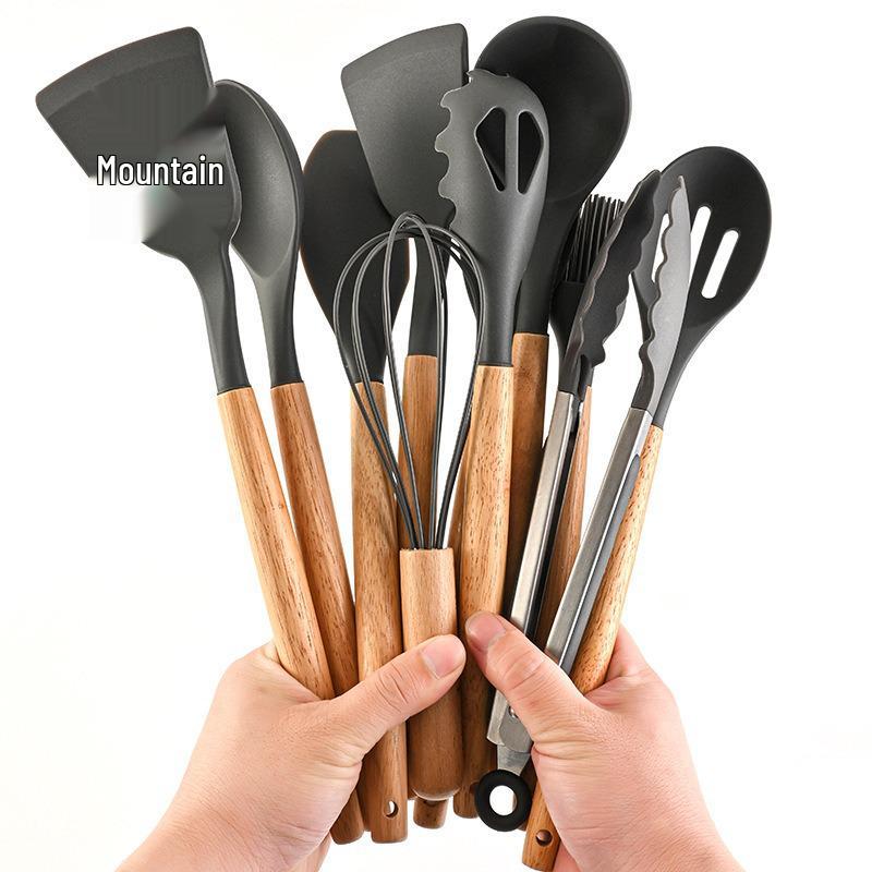 12-Piece Lightweight Silicone Kitchenware Set: Spatula, Whisk & More. Multiple Colors. Safe for Non-Stick Pans.