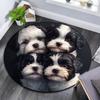 Shih Tzu Round Area Rug,Carpet Rug for Living Room Bedroom Sofa Playroom Decor,Non-slip Floor Mat