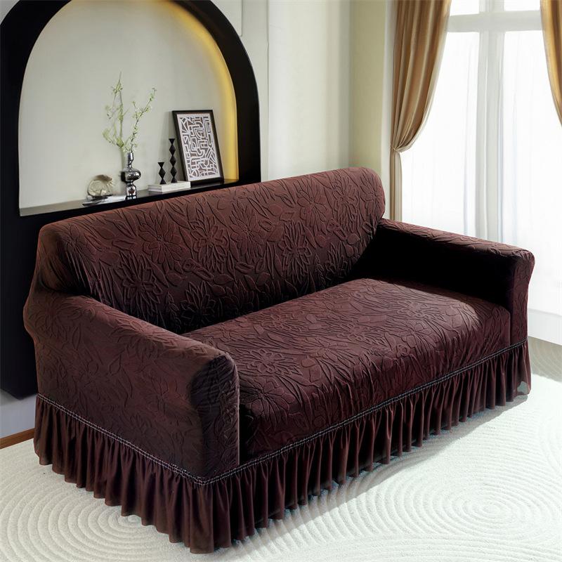 Thickened Jacquard Pleated Skirt Sofa Cover All Inclusive Universal Cover Four Season Universal Skirt Sofa Cover Cover Cloth