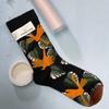 Bonne Maison: Retro-Ölgemälde-Socken für Damen, mittelhoch, luxuriös, französisch, bis zur Wade