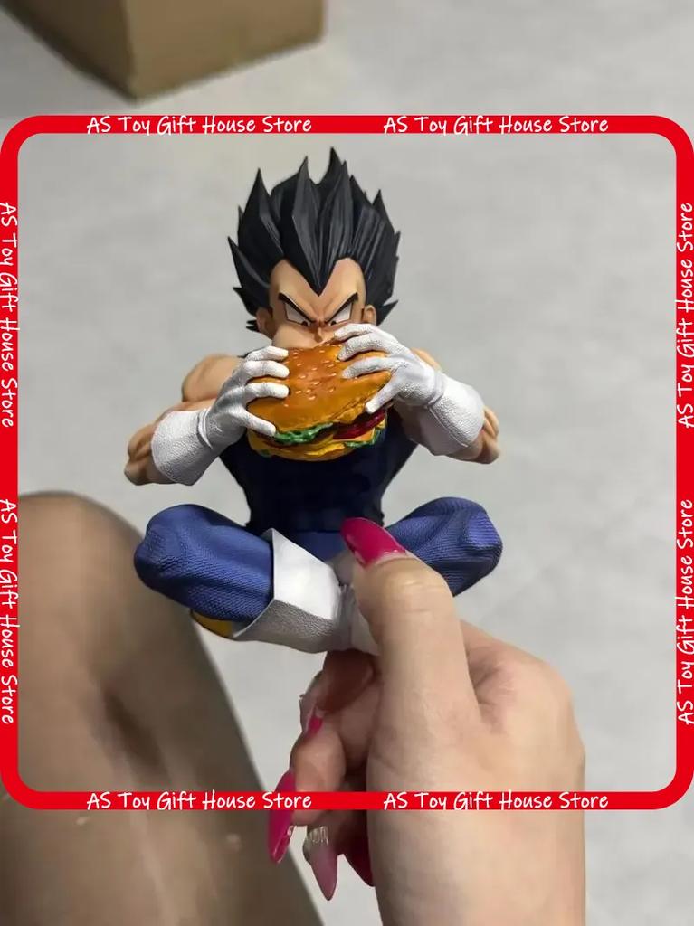 Dragon Ball Son Goku Gk Statue Pvc Figure Eating Hamburger For Car Computer Case Decor Adult Anime Fans Birthday Gift