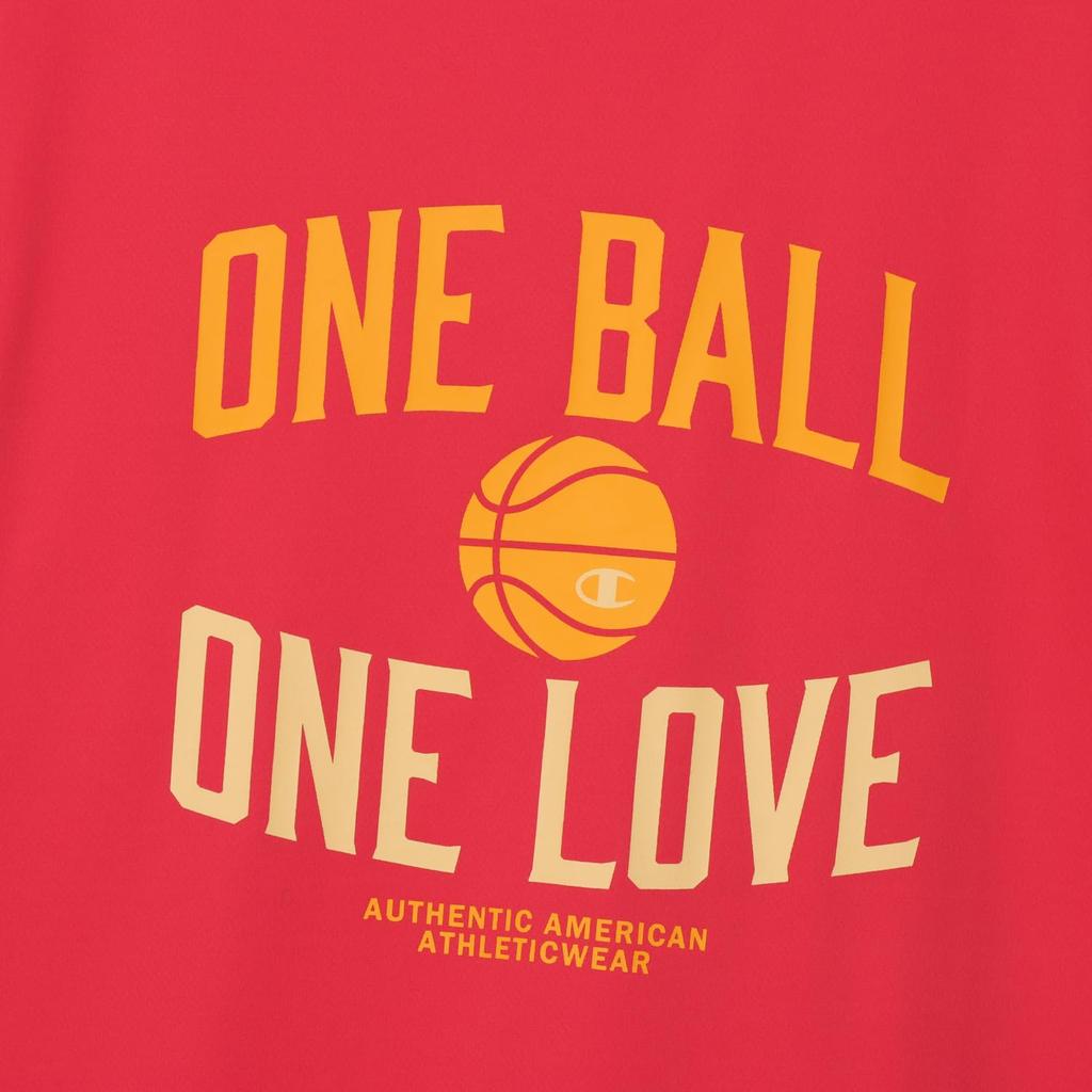 Champion Short Sleeve Deep Rubber Crew Neck Women's T-Shirt, Pink, CW-BB322, 100% Polyester, Quick-Drying, Antibacterial, Breathable, Print,